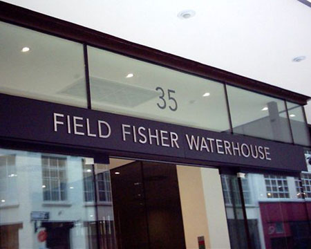 Letter Signs London - Flat cut letters for Field Fisher Waterhouse